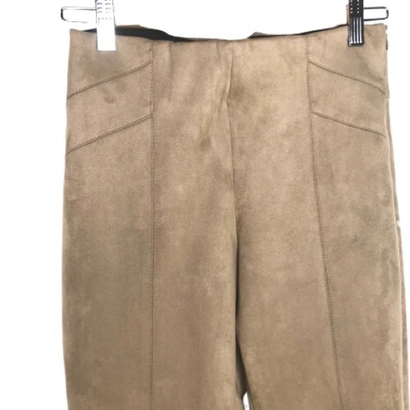 Zara faux suede stretch side zip, bottom zip pants - Picture 4 of 9